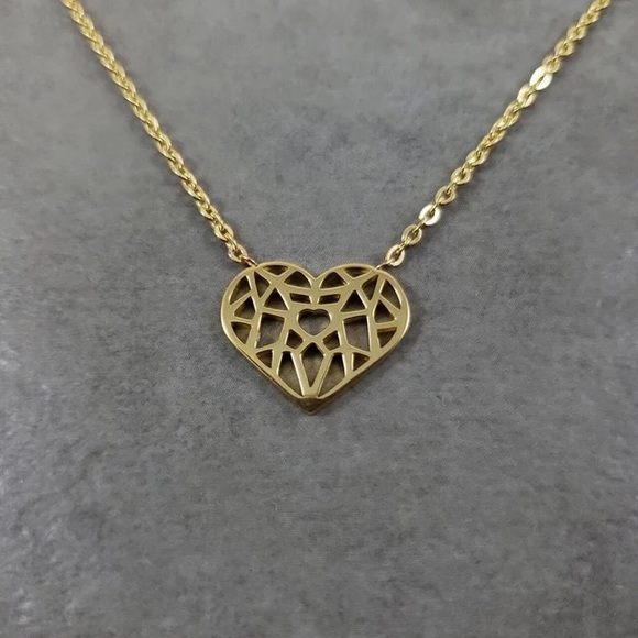 Heart Love Pendant Stainless Steel Necklace - Picture 2 of 5